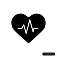 Heartbeat Icon Vector - Sign or Symbol
