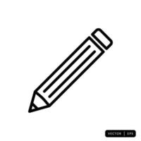 Pencil Icon Vector - Sign or Symbol