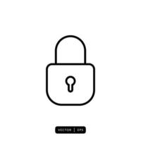 Padlock Icon Vector - Sign or Symbol