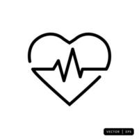 vector de icono de latido del corazón - signo o símbolo