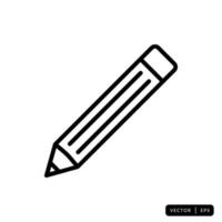 Pencil Icon Vector - Sign or Symbol