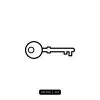 Key Icon Vector - Sign or Symbol