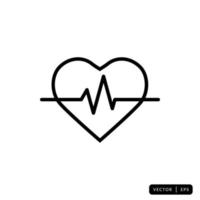 Heartbeat Icon Vector - Sign or Symbol