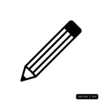 Pencil Icon Vector - Sign or Symbol