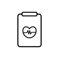 vector de icono de registro médico - signo o símbolo