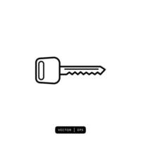 Key Icon Vector - Sign or Symbol