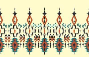 hermoso arte abstracto étnico ikat. chevron de patrones sin fisuras en tribal, rombo de bordado popular y estilo mexicano. estampado de adornos de arte geométrico azteca. diseño para alfombras, papel pintado, envoltura. vector