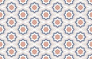 patrón floral azul naranja de diseño étnico. diseño de arte chevron, bordado popular. estampado de adornos de arte geométrico azteca. diseño para moqueta, papel pintado, ropa, envoltura, tela, cubierta. fondo beige vector