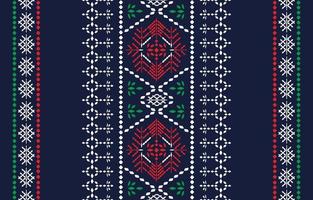 Ethnic design Ikat pattern.seamless Abstract pattern in tribal, folk embroidery. Aztec geometric art ornament print. Design for carpet, wallpaper, clothing, wrapping, fabric, cover. Blue background vector