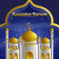 concepto de gradiente de mezquita ramadan kareem vector