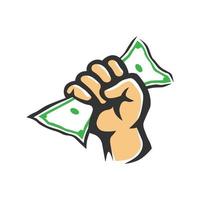 hands holding money vector illustration