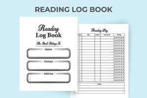 Reading notebook template. Book review tracker journal for readers. Book reading logbook and reader expression tracker interior. Interior of a notebook. Book review logbook. vector