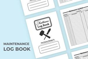 Maintenance notebook interior. Office maintenance tracker and cost checker logbook template. Interior of a logbook. Maintenance service tracker notebook interior. vector