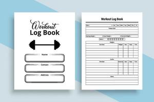 Workout log book interior. Gym workout tracker notebook interior. Interior of a journal. Daily exercise tracker logbook template. Workout journal template design. vector