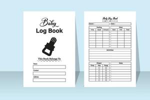 Baby activity tracker notebook interior. Infant daily condition log book interior for mother. Interior of a journal. Daily baby activity and condition tracker notebook template for mother. vector