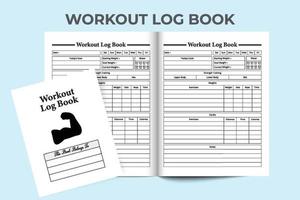 Workout notebook template interior. Daily exercise tracker journal template.Interior of a logbook. Daily workout tracker notebook interior. Physical exercise record journal template. vector