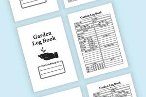 Garden planner logbook interior. Gardening planner and plant growing tracker notebook template. Interior of a journal template. Plantation planner logbook. vector