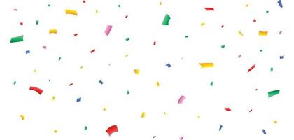 Colorful confetti and tinsel explosion on a white background. Multicolor party confetti and foil paper falling background. Festival and birthday celebration frame elements vector. vector