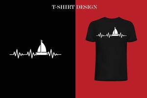 Heartbeat t-shirt design vector