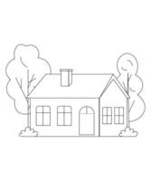 House Coloring page design. coloring page design for kids. simple coloring page design vector