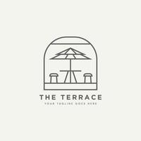 the terrace coffee minimalist line art badge logo vector