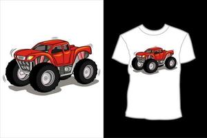 diseño de camiseta de vector de camión monstruo todoterreno