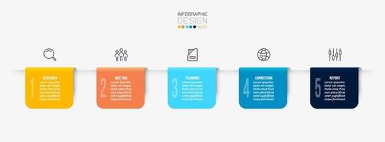 concepto de negocio de plantilla de infografía con paso. vector