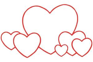 Red Heart Shapes on White Background vector