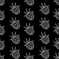raspberries seamless pattern. Vector illustration