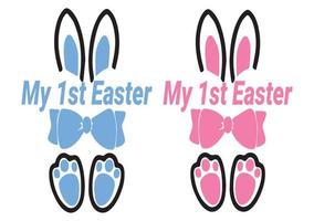 My first Easter - hand drawn modern calligraphy design vector illustration.