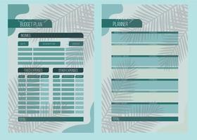 Personal monthly and weekly budget planner in a4 format. vector