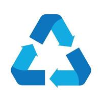Recycle icon symbol vector. on white background vector