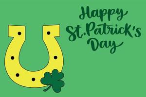 St patrick's day card with lettering and clovers vector