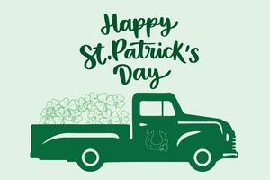 St patrick's day card with lettering and clovers vector