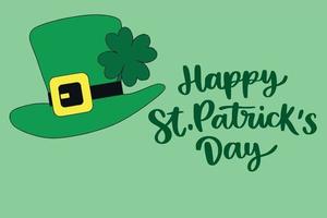 St patrick's day card with lettering and clovers vector