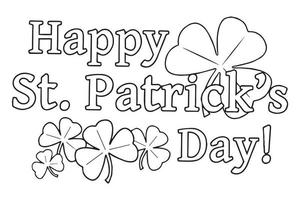 St patrick's day card with lettering and clovers vector