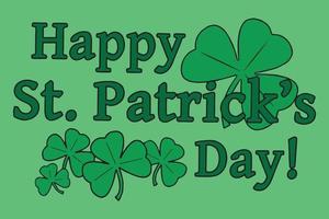 St patrick's day card with lettering and clovers vector