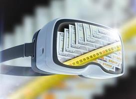Virtual reality glasses, business, technology, internet and networking concept photo