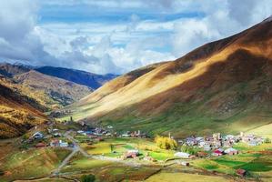 Fantastic beauty of the town between the mountains in Georgia Europe photo