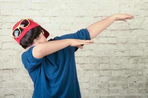 funny boy with cap and sunglasses photo