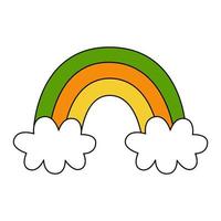 Vector image of colorful rainbow on white background.