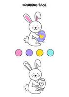 Color cute Easter bunny. Worksheet for kids. vector