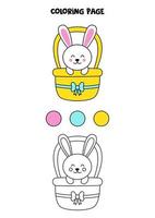 Color cute Easter bunny. Worksheet for kids. vector