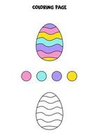 Color cute Easter egg. Worksheet for kids. vector