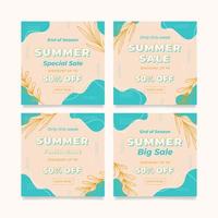 Social media post template summer sale vector