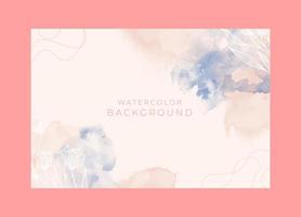 Hand painted pink watercolor background template vector