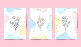 Beautiful and colorful floral cards template vector