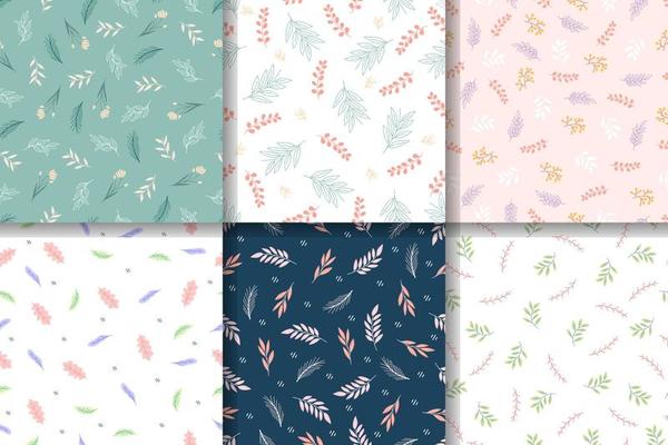Beautiful minimalist botanical floral seamless pattern