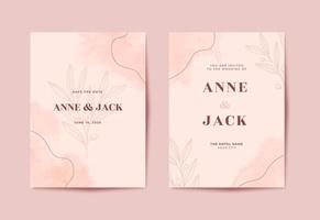 Beautiful minimalist watercolor wedding card vector