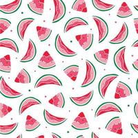 cute summer seamless pattern with hand drawn watermelons. perfect for wrapping paper, textile and fabric prints, scrapbooking, stationery, wallpaper, product packaging. festive background template. vector